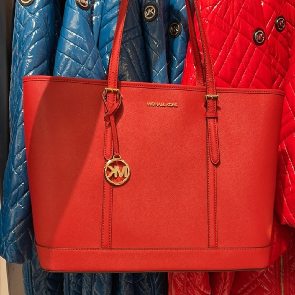 Michael Kors Jet Set Travel Large Top Zip Tote Leather - Picture 11 of 16